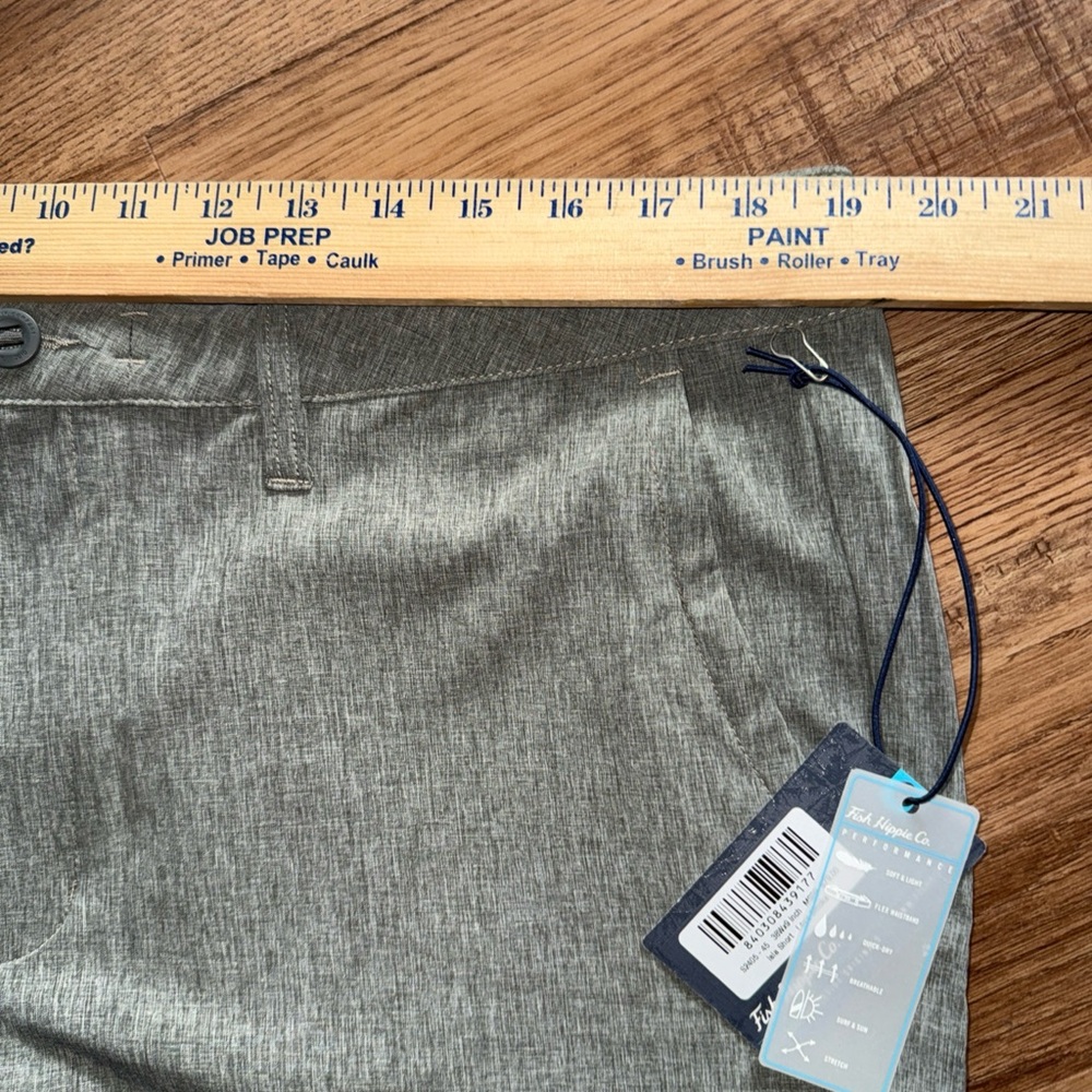 FISH HIPPIE Men's Isla Performance Shorts Gray Size 38 NEW With Tags - Picture 8 of 8
